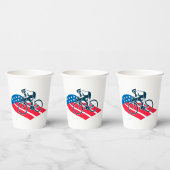 Patriotic USA Cycling American Flag Bike Rider Pappbecher