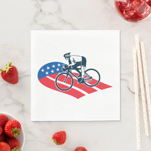 Patriotic USA Cycling American Flag Bike Rider Serviette