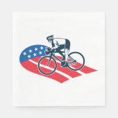 Patriotic USA Cycling American Flag Bike Rider Serviette (Vorderseite)