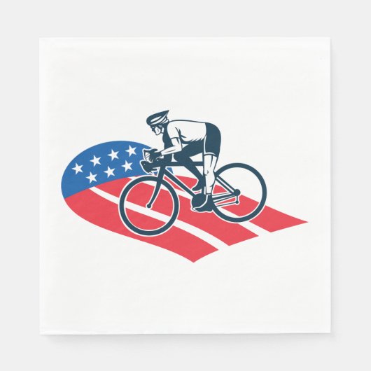 Patriotic USA Cycling American Flag Bike Rider Serviette (Vorderseite)