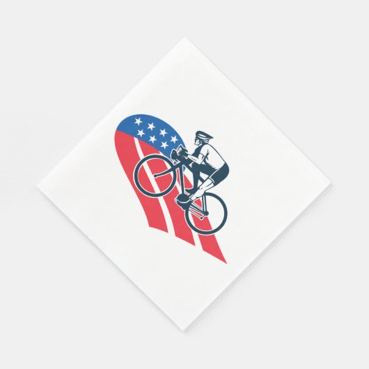 Patriotic USA Cycling American Flag Bike Rider Serviette (Ecke)