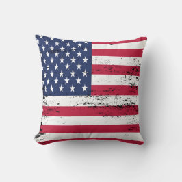 Patriotic USA Distressed Design Style Flag Kissen
