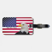 Patriotic USA, Eagle, American Flag Mode Gepäckanhänger (Rückseite horizontal)