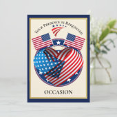 Patriotic USA Einladung (Stehend Vorderseite)