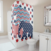 Patriotic USA Elephant Trio Duschvorhang (Beispiel)