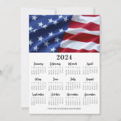 Patriotic USA Flag 12 Monatskalender Feiertagskarte (Vorderseite)