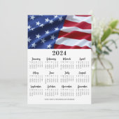 Patriotic USA Flag 12 Monatskalender Feiertagskarte (Stehend Vorderseite)