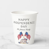 Patriotic USA Flag 4. Juli Pappbecher (Vorderseite)