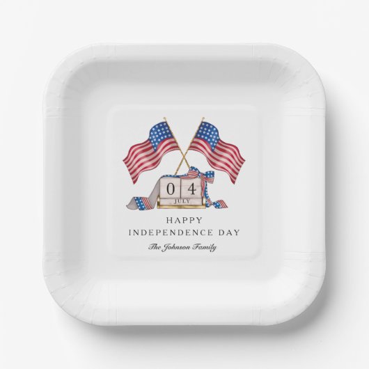 Patriotic USA Flag 4. Juli Pappteller (Vorderseite)