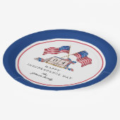Patriotic USA Flag 4. Juli Pappteller (Schrägansicht)
