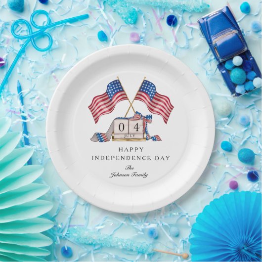 Patriotic USA Flag 4. Juli Pappteller (Party)