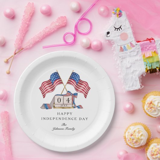 Patriotic USA Flag 4. Juli Pappteller (Party)