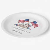 Patriotic USA Flag 4. Juli Pappteller (Schrägansicht)