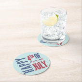 Patriotic USA Flag 4. Juli Party Runder Pappuntersetzer (Vor Ort)