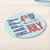 Patriotic USA Flag 4. Juli Party Runder Pappuntersetzer (Angewinkelt)