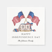 Patriotic USA Flag 4. Juli Serviette (Vorderseite)