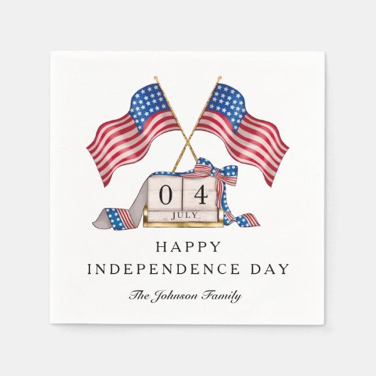 Patriotic USA Flag 4. Juli Serviette (Vorderseite)