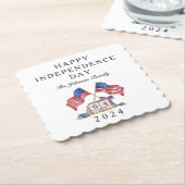 Patriotic USA Flag 4. Juli Untersetzer (angewinkelt)