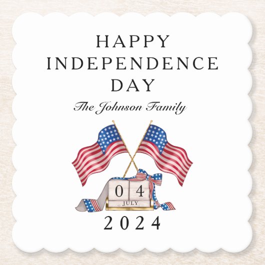 Patriotic USA Flag 4. Juli Untersetzer (Vorderseite)