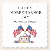 Patriotic USA Flag 4. Juli Untersetzer (Vorderseite)