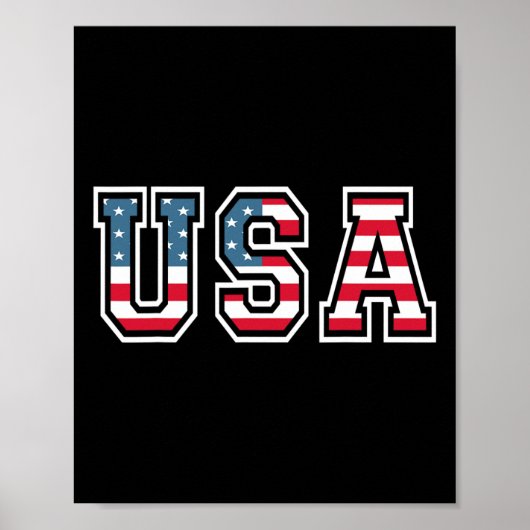 Patriotic Usa Flag 4th Of July For Men Women Kids  Poster (Vorne)