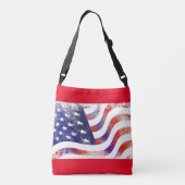 Patriotic USA Flag-Adjusted Strap Tote Bag Tragetaschen Mit Langen Trägern (Rückseite)