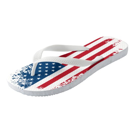 Patriotic USA Flag Adult Flip Flops Badesandalen (Schrägansicht)