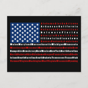 Patriotic USA Flag alle 50 Staaten Postkarte