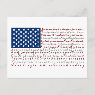 Patriotic USA Flag alle 50 Staaten Postkarte