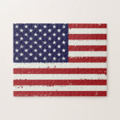 Patriotic USA Flag - American Flag Red White Blue Puzzle (Horizontal)