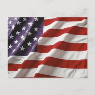 Patriotic USA Flag - Amerikanische Flagge Postkarte