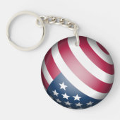 Patriotic USA Flag and Map Globe Art Schlüsselanhänger (Vorderseite)