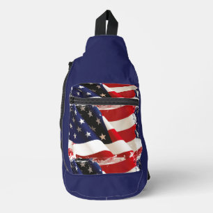 Patriotic USA Flag Backpack Crossbody Bag