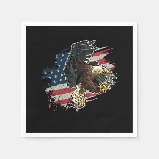 Patriotic USA Flag Bald Eagle Serviette (Vorderseite)