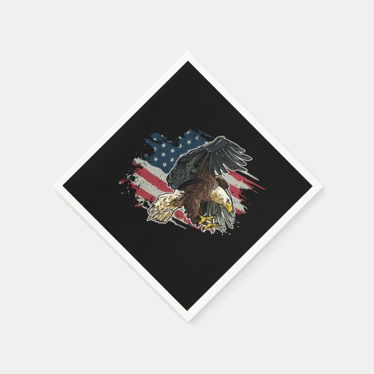 Patriotic USA Flag Bald Eagle Serviette (Ecke)