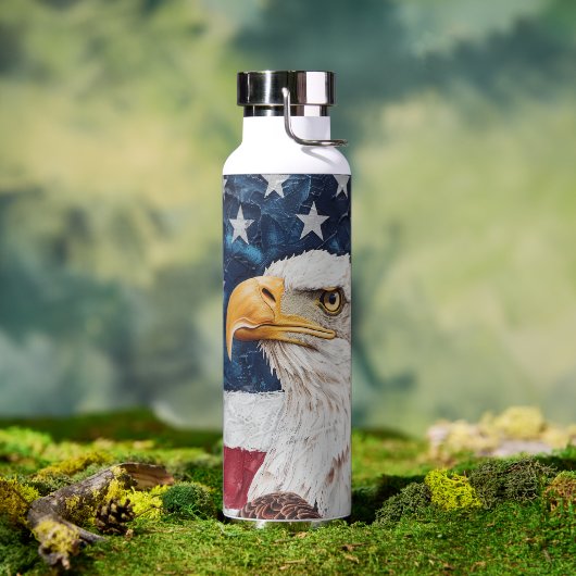 Patriotic USA Flag Bald Eagle Trinkflasche (Außenbereich)