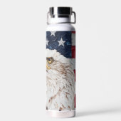 Patriotic USA Flag Bald Eagle Trinkflasche (Rückseite)