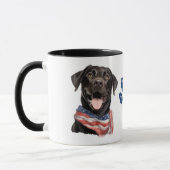 Patriotic USA Flag Black Labrador Retriever Dog Tasse (Links)