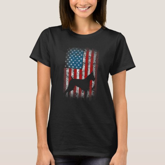 Patriotic USA Flag Boxer Design for Frenchie Owner T-Shirt (Vorderseite)