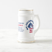 Patriotic USA Flag CELEBRATE BEST VATER EVER Bierglas (VorderseiteRechts)