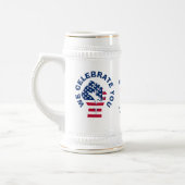 Patriotic USA Flag CELEBRATE BEST VATER EVER Bierglas (Links)