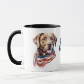 Patriotic USA Flag Chocolate Labrador Retriever Tasse (Links)