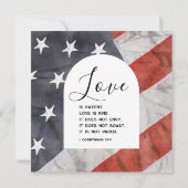 Patriotic USA Flag Christliche Cross Bible Wedding Einladung (Rückseite)
