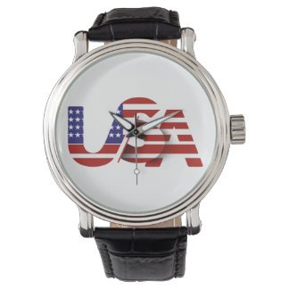 Patriotic USA Flag Clock | Modern American Armbanduhr