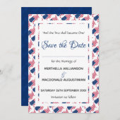 Patriotic USA FLAG Customized Scripting American Save The Date (Vorne/Hinten)