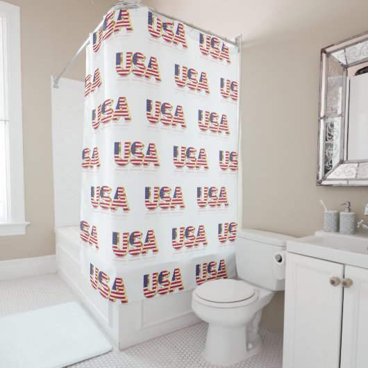 Patriotic USA Flag Duschvorhang (Beispiel)