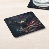 Patriotic USA Flag Eagle Rechteckiger Pappuntersetzer (angewinkelt)