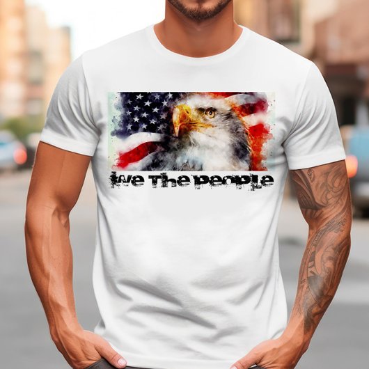 Patriotic USA Flag & Eagle T - Shirt