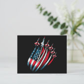 Patriotic USA Flag Fighter Jets Boys 4. Juli Begleitkarte (Stehend Vorderseite)