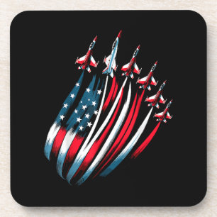 Patriotic USA Flag Fighter Jets Boys 4. Juli Getränkeuntersetzer